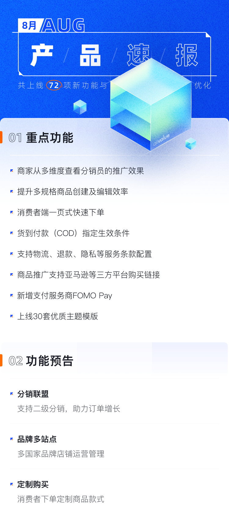 8月產(chǎn)品速報 |二級分銷、支持亞馬遜等平臺跳轉(zhuǎn)及72項(xiàng)功能優(yōu)化